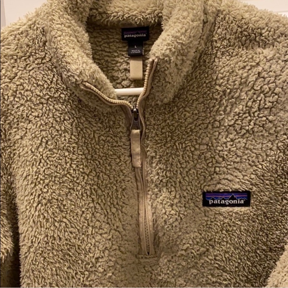 Patagonia Los Gatos Tan Fleece 1/4 Zip Pullover Jacket - Picture 3 of 5